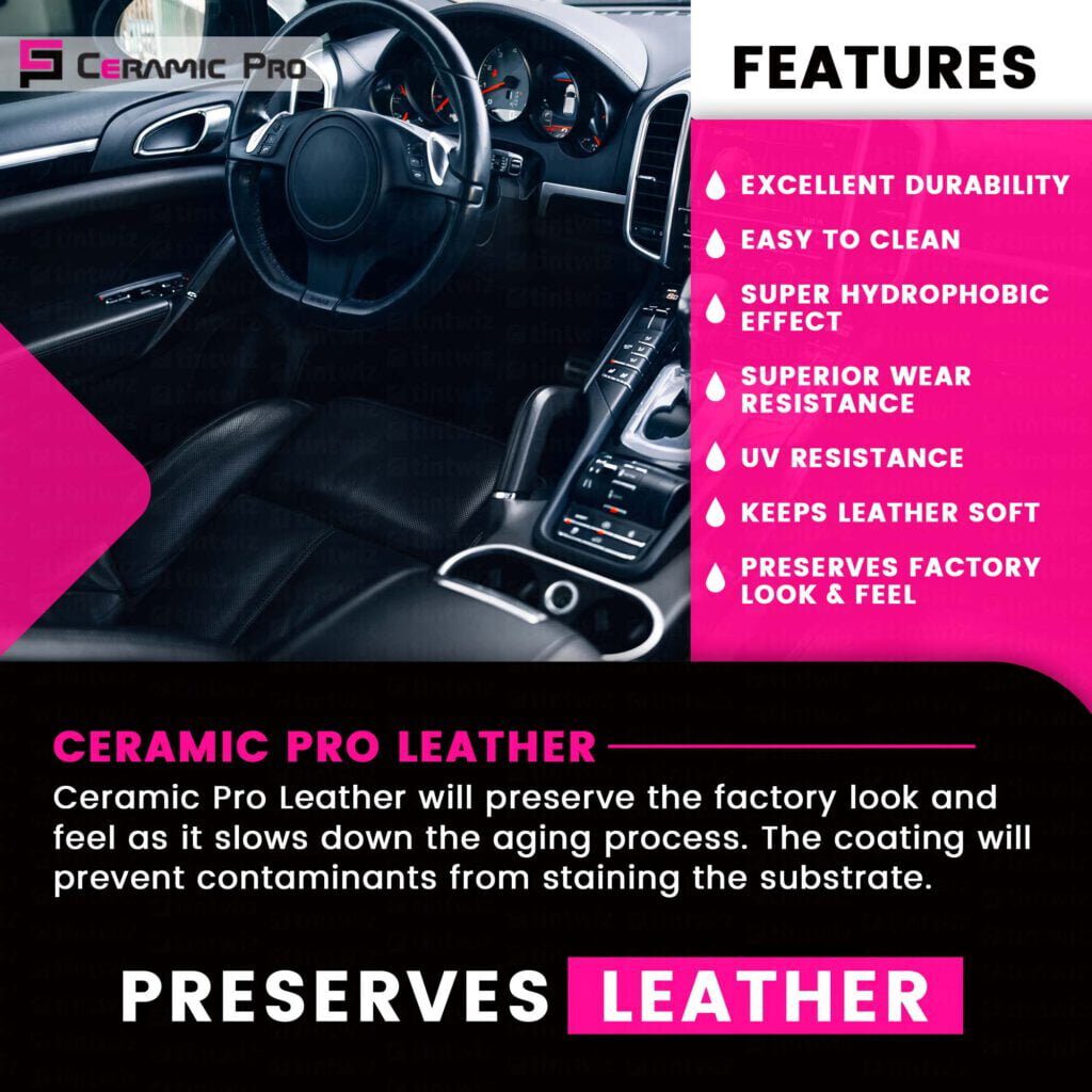 CERAMIC PRO LEATHER ct detailing ceramic coating louisville ky
