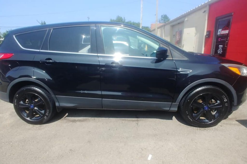 black car after Auto Detailing CT DETAILING Louisville KY
